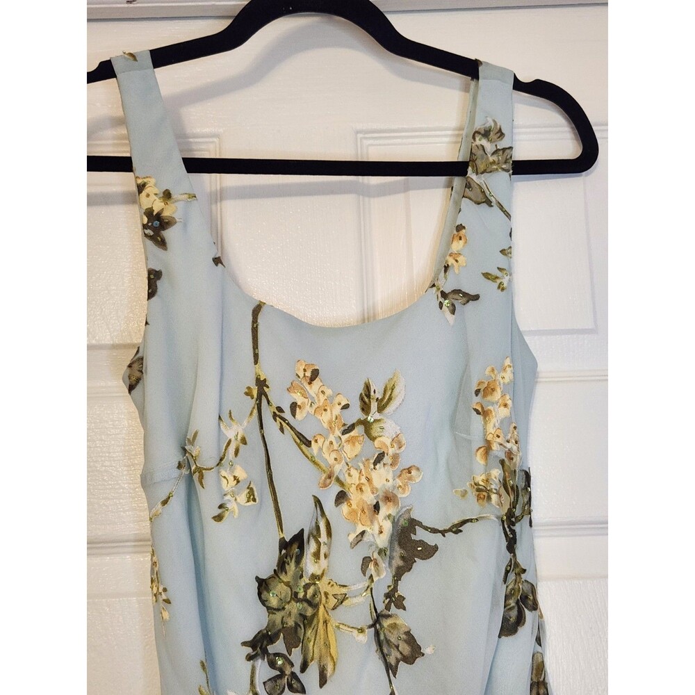 Alex Evenings Y2K Dress Fairy Floral Vintage Beaded Asymmetric Size 8 Silk Blue - Picture 3 of 16